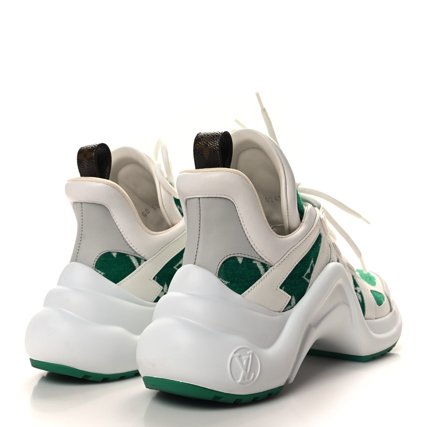 Louis Vuitton Jacquard Velvet Monogram LV Archlight Sneakers 36 White Vert 4 of 8