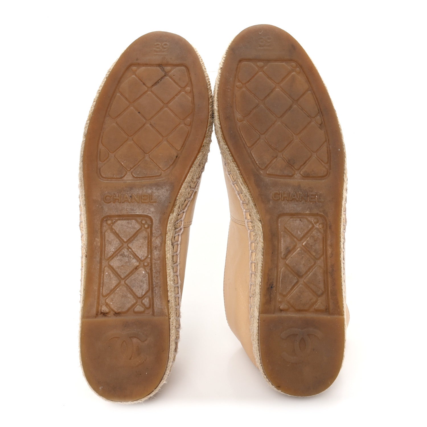 Chanel Lambskin CC Espadrilles 39 Beige Black 6 of 10