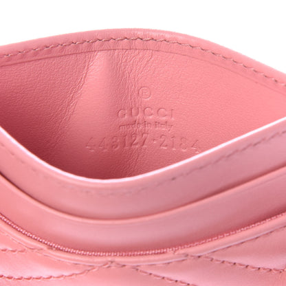 Gucci Calfskin Matelasse GG Marmont Card Holder Wild Rose 6 of 7