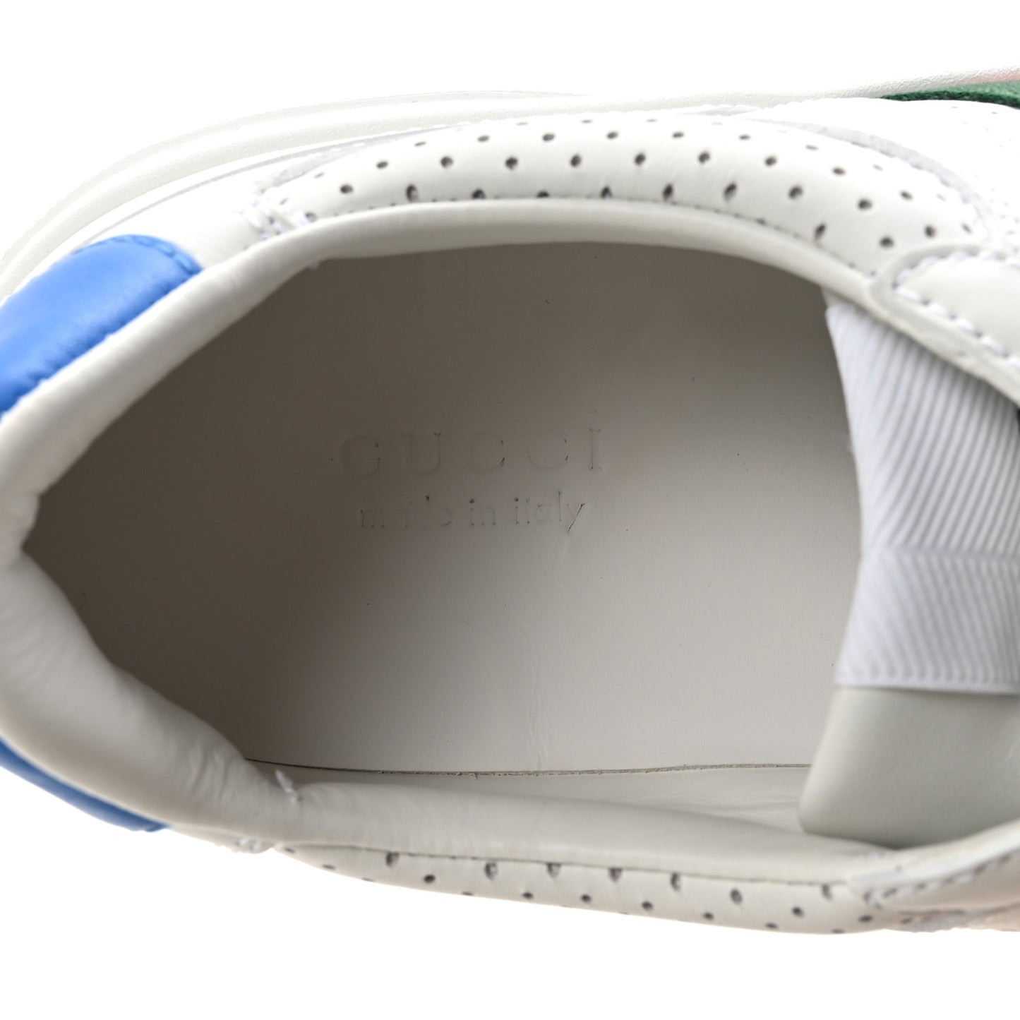 Calfskin Web Perforated Womens Platform 55mm Sneakers 39.5 White Bright Splash