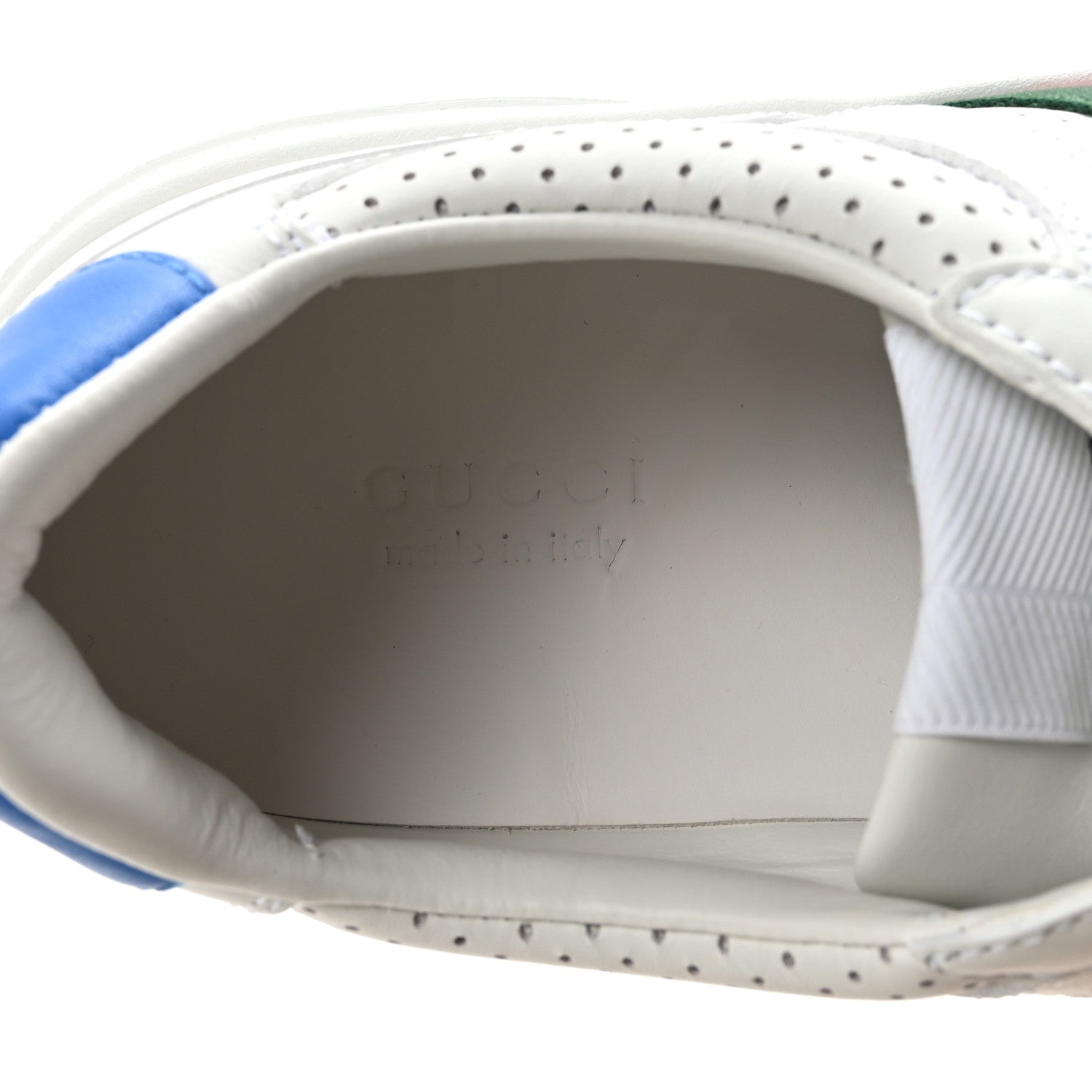 Gucci Calfskin Web Perforated Womens Platform 55mm Sneakers 39.5 White Bright Splash 8 of 9