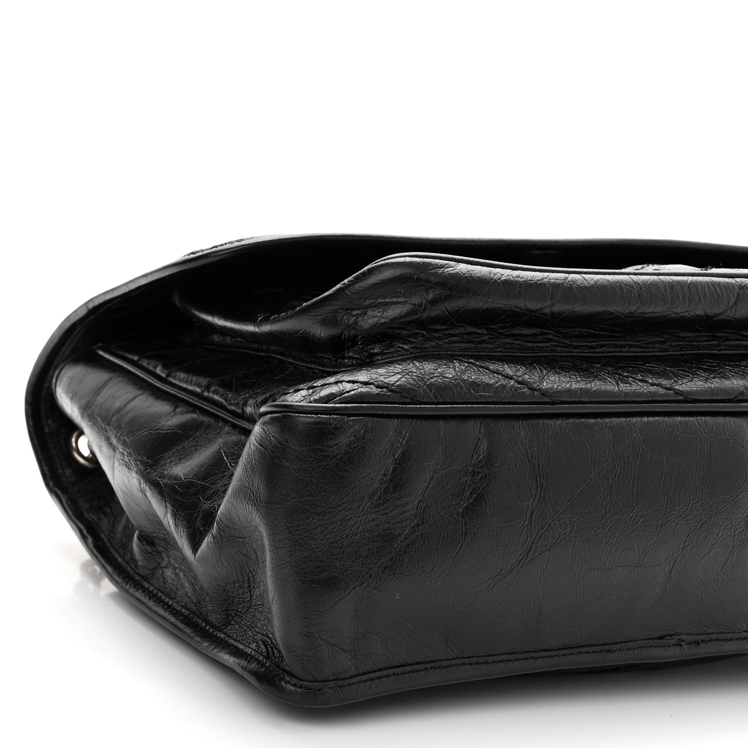 Saint Laurent Crinkled Calfskin Matelasse Monogram Large Niki Chain Satchel Black 9 of 11