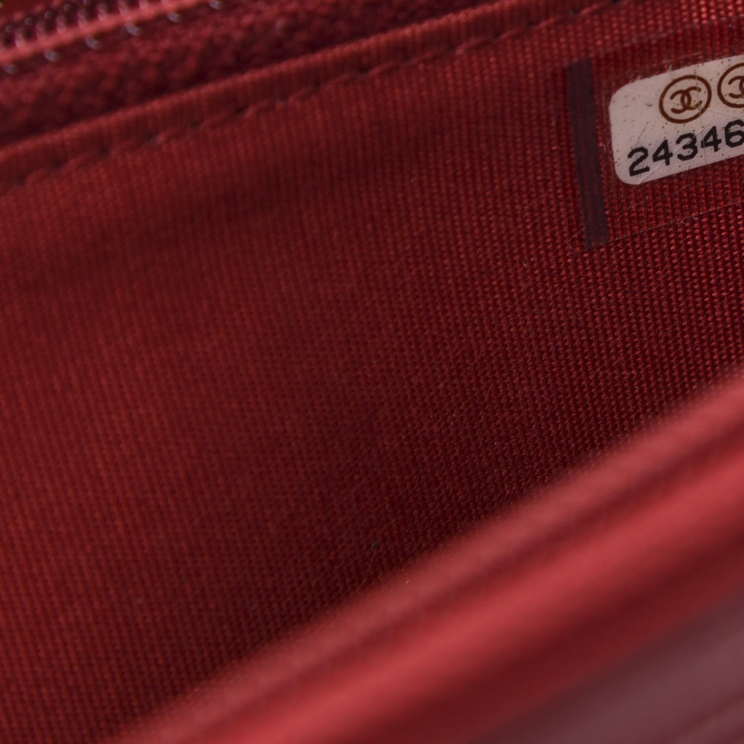 Chanel Caviar Quilted Small Boy Zip Around Wallet Dark Red 8 of 9