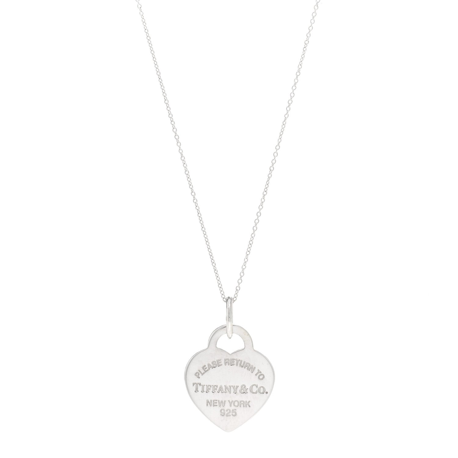 Tiffany Sterling Silver Medium Return To Tiffany Heart Pendant Necklace 1 of 4