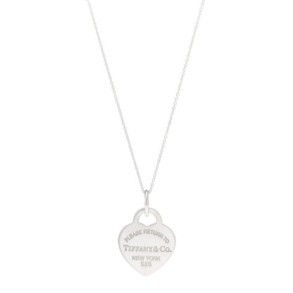 Tiffany Sterling Silver Medium Return To Tiffany Heart Pendant Necklace 1 of 4