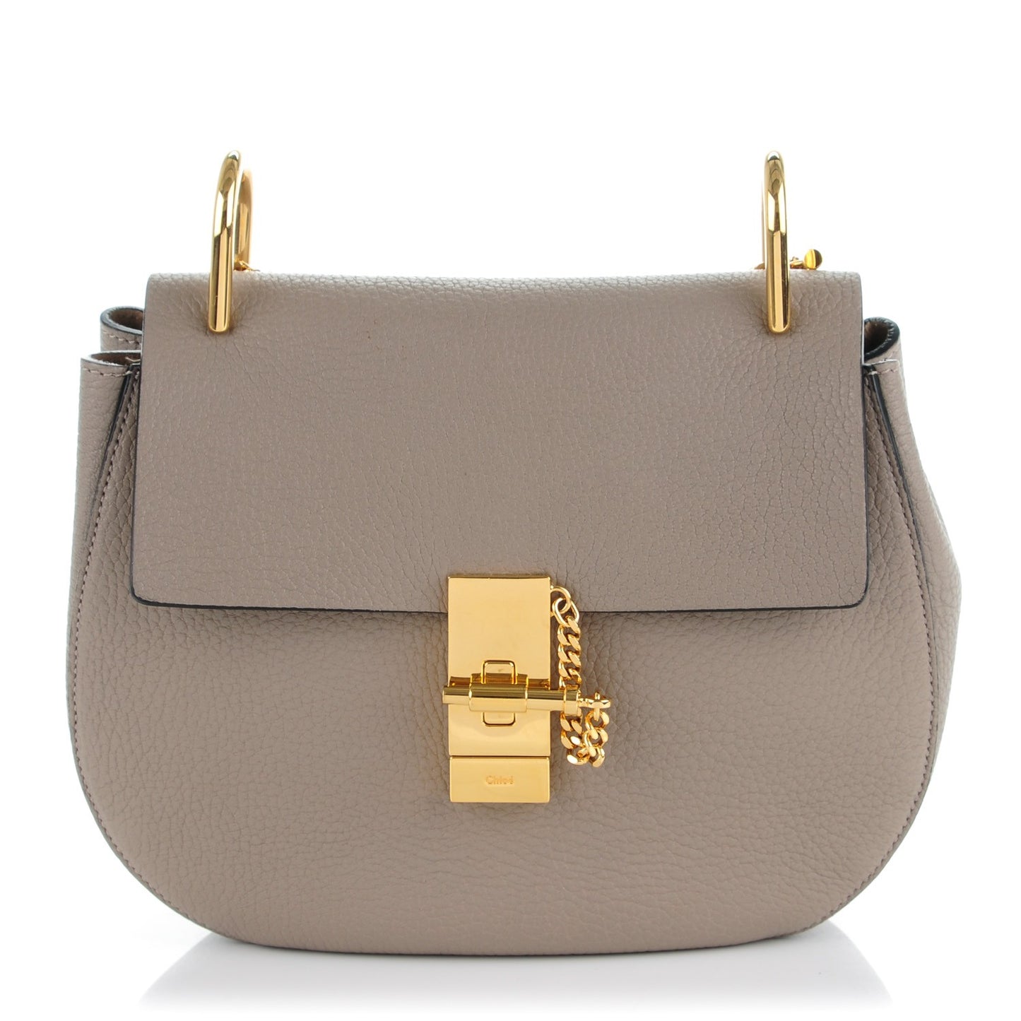 Grained Lambskin Drew Shoulder Bag Motty Grey