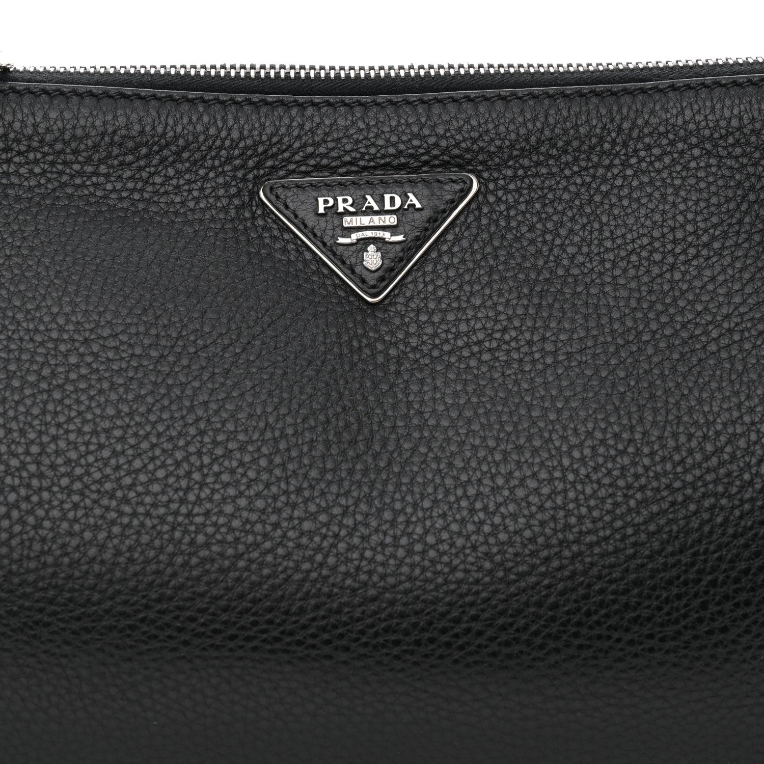 Prada Vitello Daino Zippered Crossbody Bag Black 9 of 12