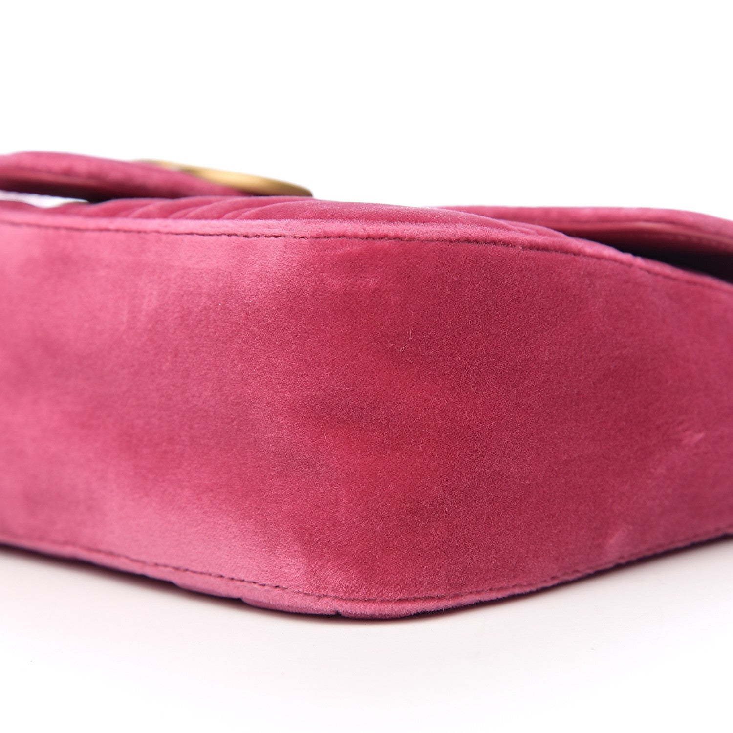 Gucci Velvet Matelasse Small GG Marmont Shoulder Bag Light Raspberry Rose 8 of 10
