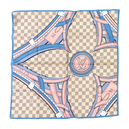 Louis Vuitton Cotton Damier Azur Straps Bandana Scarf Multicolor 1 of 3