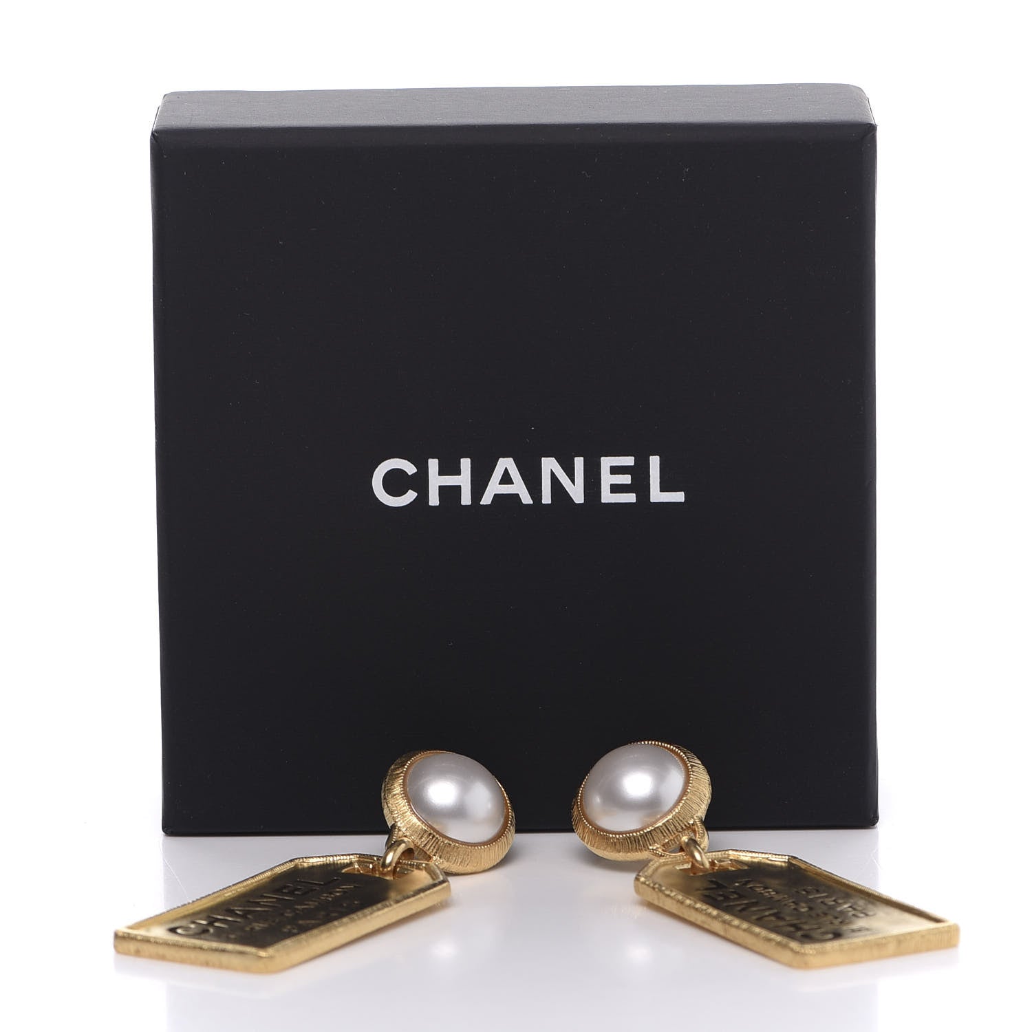 Chanel Pearl CC Tags Drop Earrings Gold 5 of 5