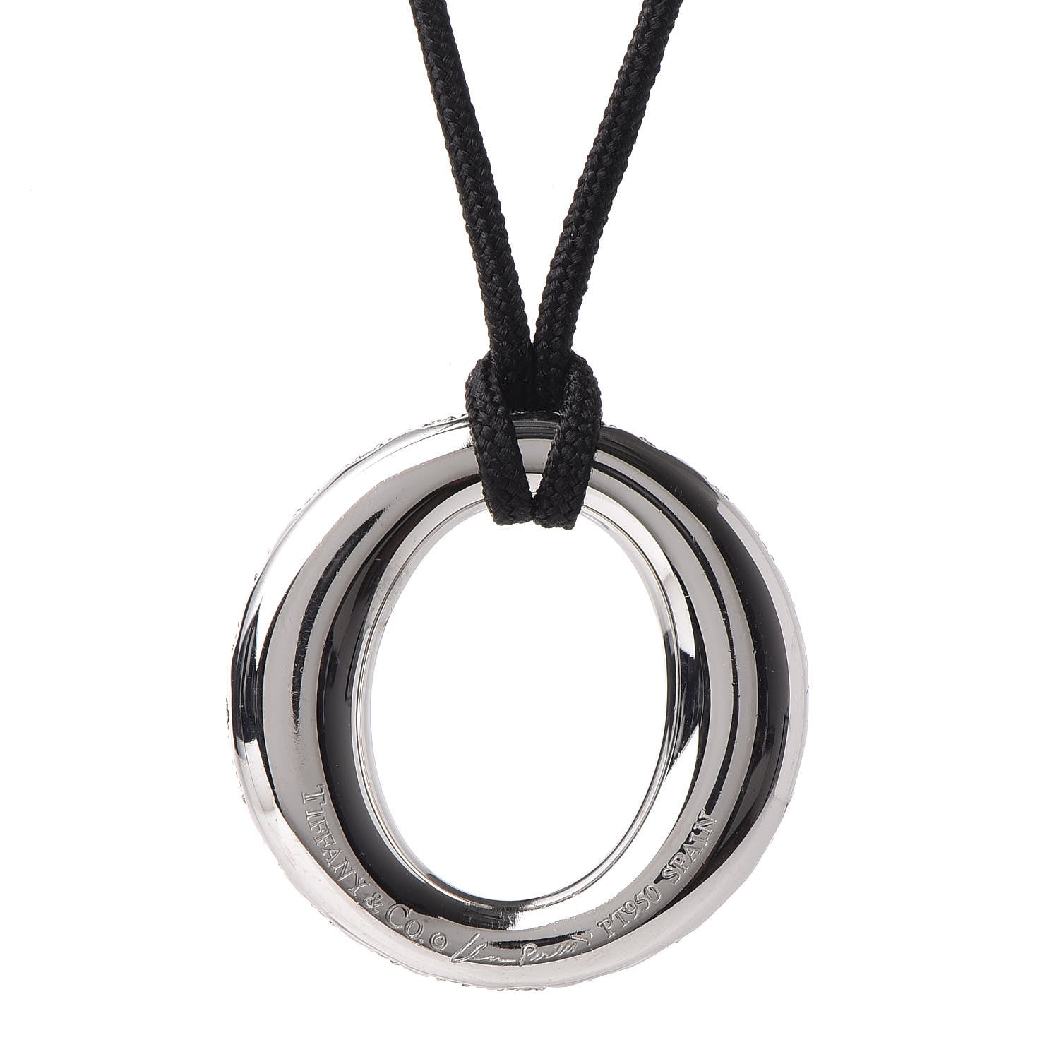 Tiffany Platinum Silk Diamond Small Elsa Peretti Sevillana Pendant Necklace 5 of 6
