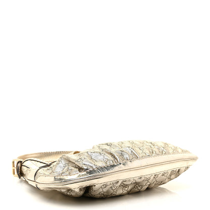 Gucci Metallic Guccissima Queen Bow Hobo Platinum 4 of 24
