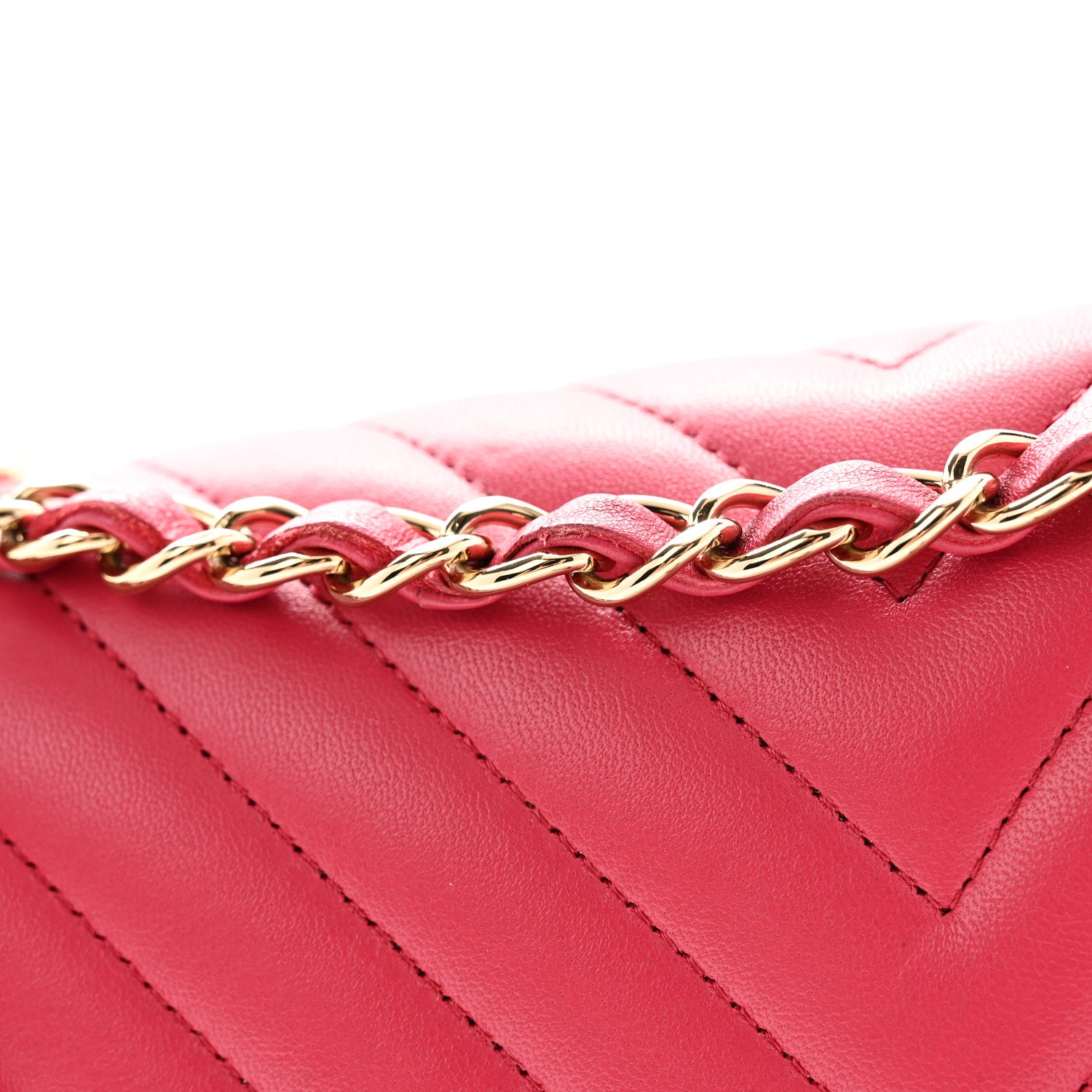 Chanel Lambskin Chevron Quilted Medium Double Flap Pink 12 of 12
