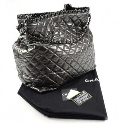 Chanel Leather Large Chain Me Tote Dark Grey 11P 3 of 10