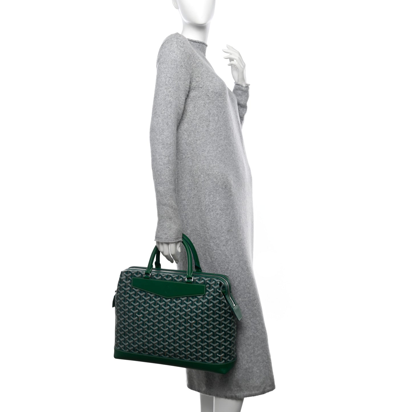 Goyardine Calfskin Cisalpin Document Case Green