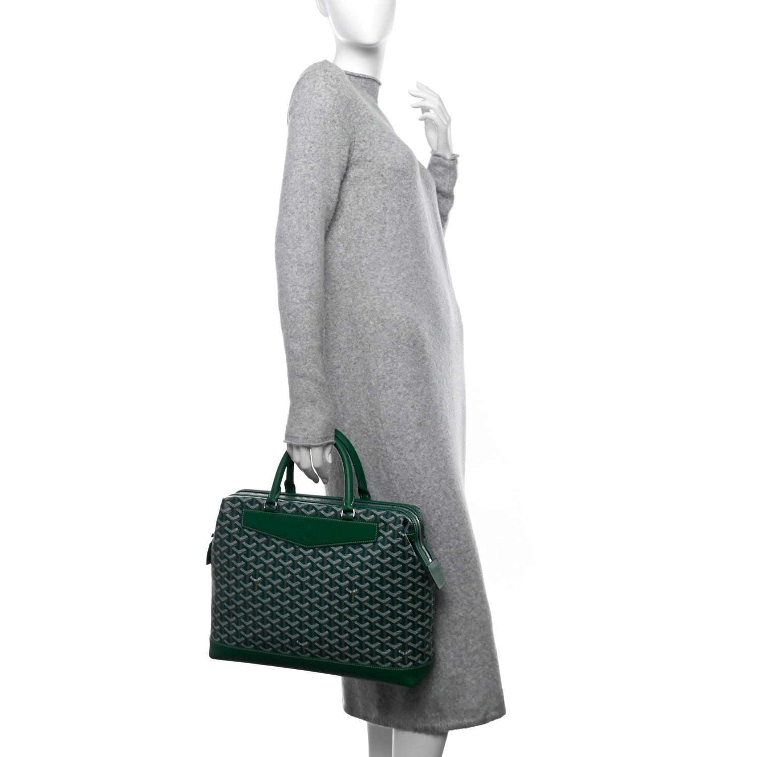 Goyard Goyardine Calfskin Cisalpin Document Case Green 2 of 9