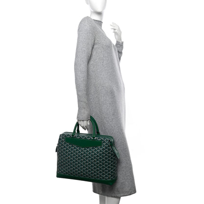 Goyard Goyardine Calfskin Cisalpin Document Case Green 2 of 9