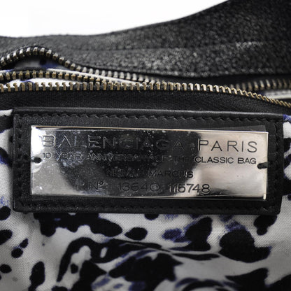 Balenciaga Metallic Craquele Calfskin Classic Hardware City Black 7 of 10