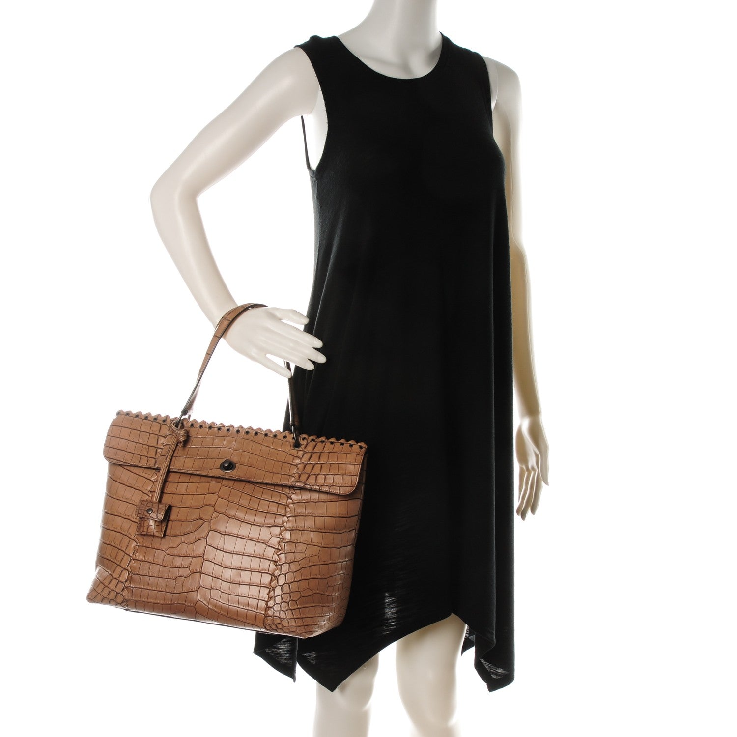 Bottega Veneta Crocodile Cocolave Tote Cigar 2 of 7
