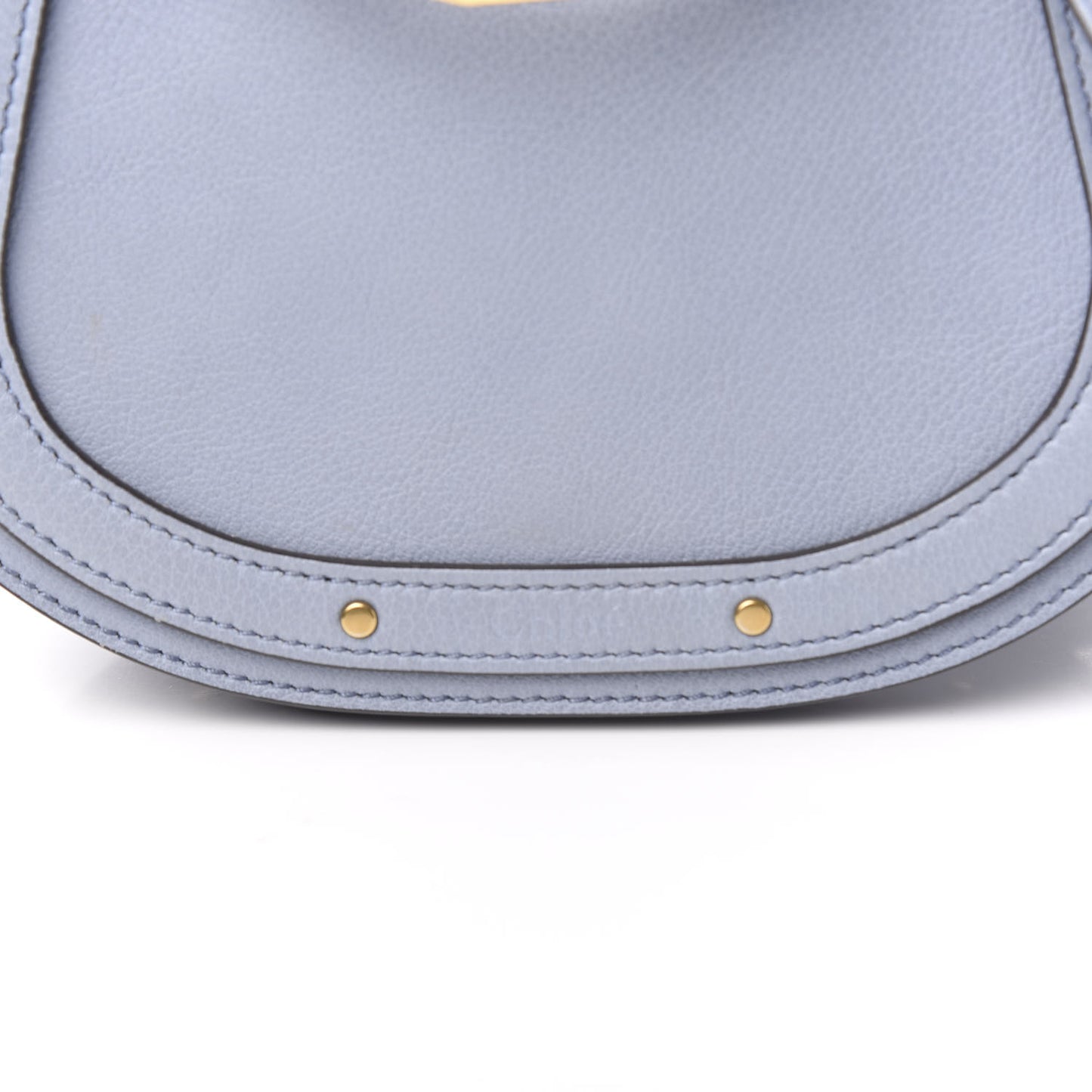 Calfskin Suede Small Nile Bracelet Bag Washed Blue