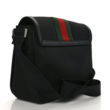 Gucci Techno Canvas Web Flap Messenger Bag Black 3 of 9