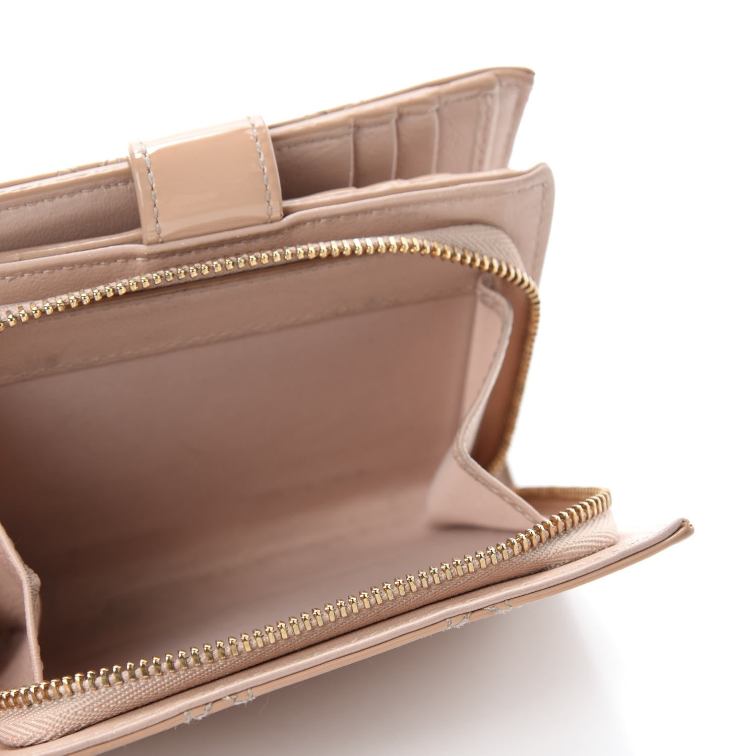 Christian Dior Patent Cannage Lady Dior Eden Wallet Beige 6 of 9