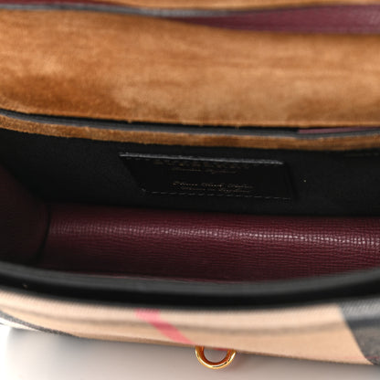 Burberry Grainy Calfskin Vintage Check Small Macken Crossbody Bag Crimson 5 of 14