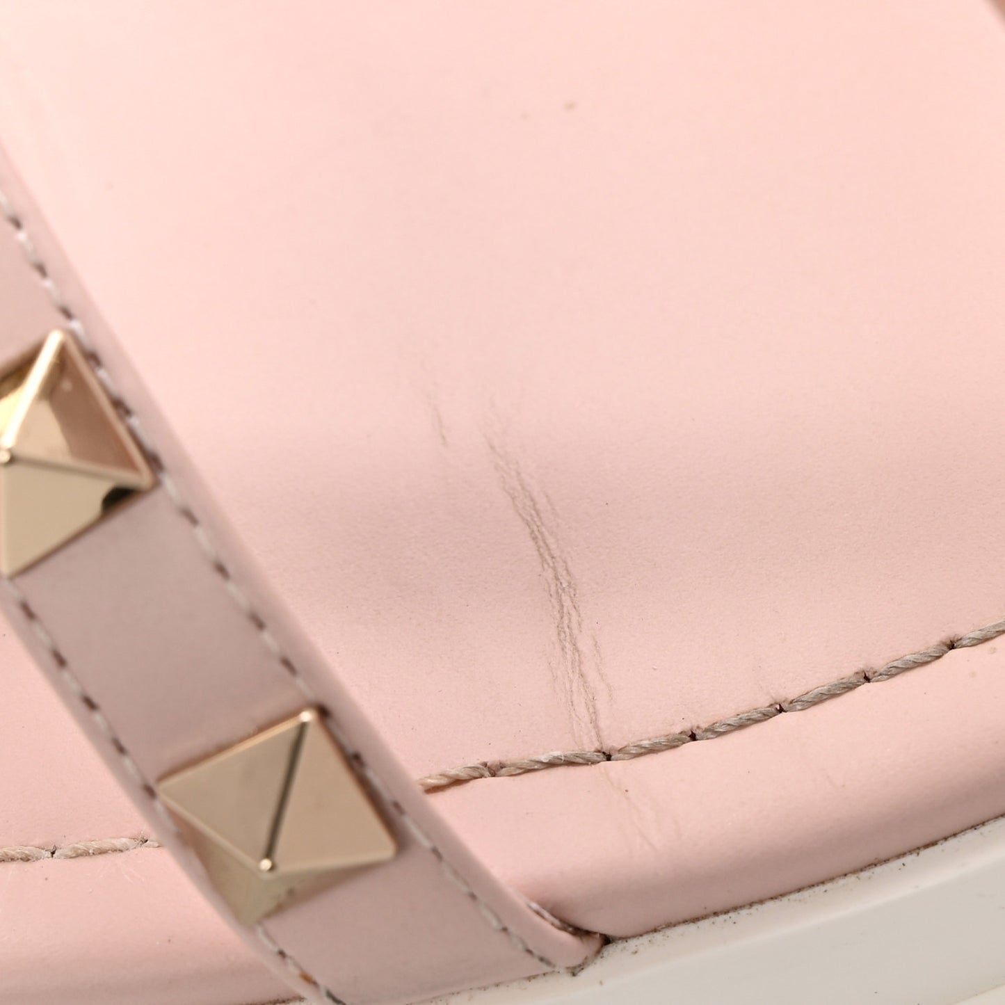 Calfskin Bedrock Rockstud Ankle Flat Sandals 39 Water Rose