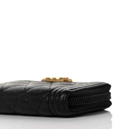 Chanel Caviar Quilted Boy Zip Around Coin Purse Wallet Black 8 of 9