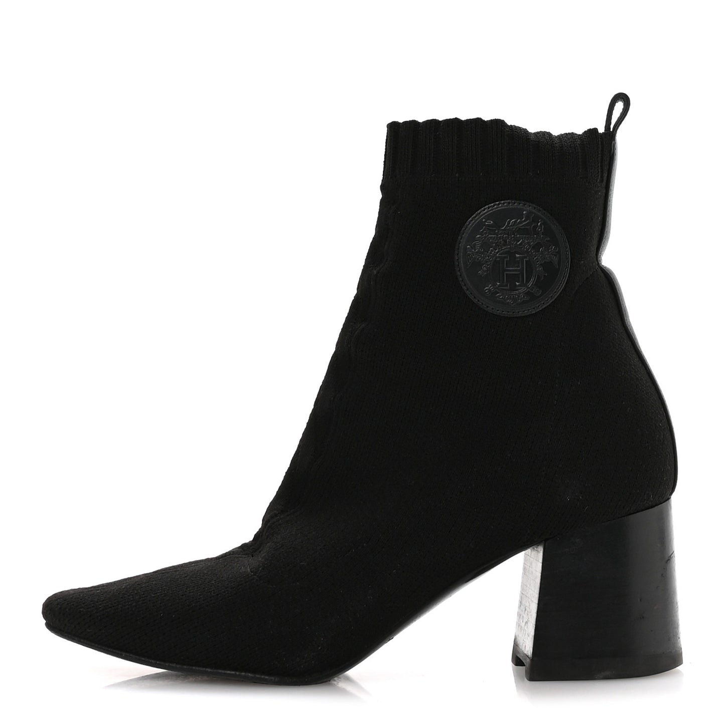 Knit Calfskin Jenna 60 Ankle Boots 36 Black