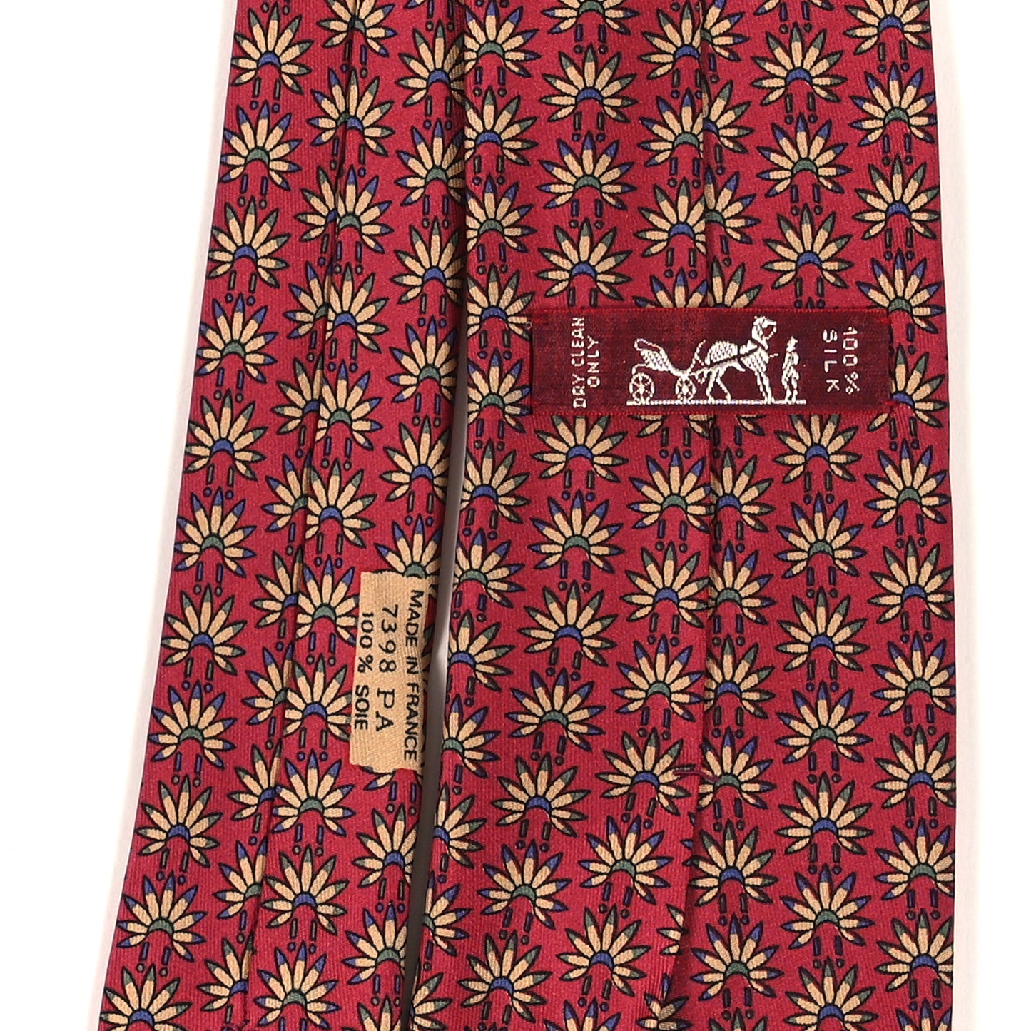 Printed Silk Mens Headdress Neck Tie Red Multicolor