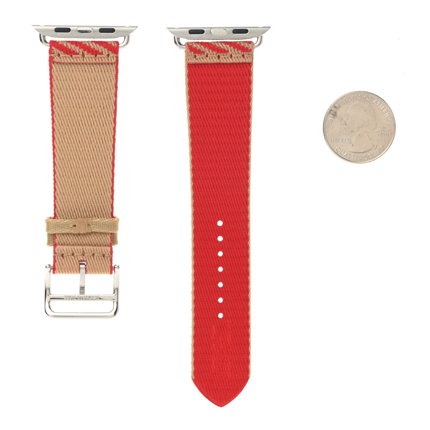 Nylon Weave 44mm Sangle Jumping Apple Watch Single Tour Band Kraft Rouge De Coeur