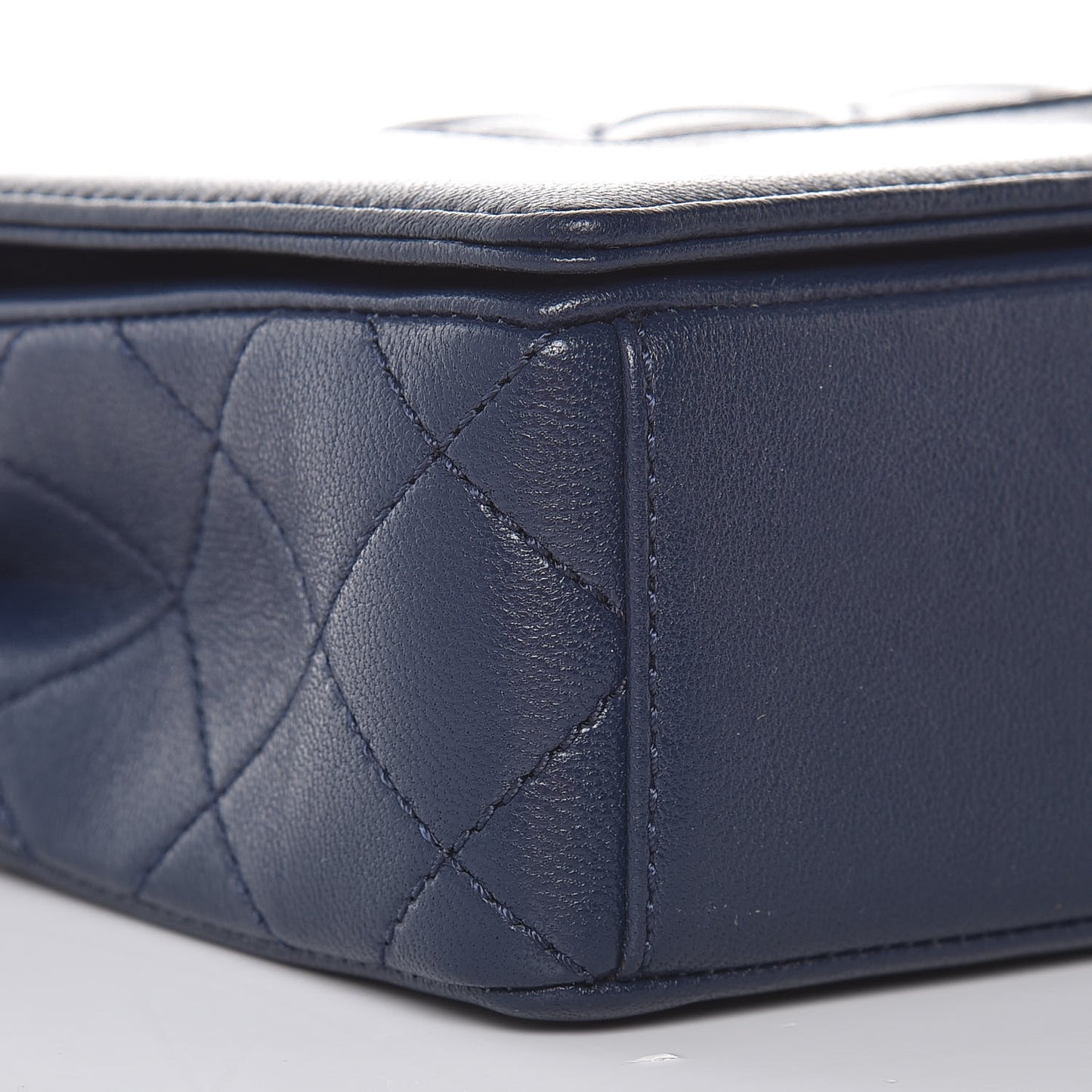 Sheepskin Quilted Small Vintage Mademoiselle Flap Navy