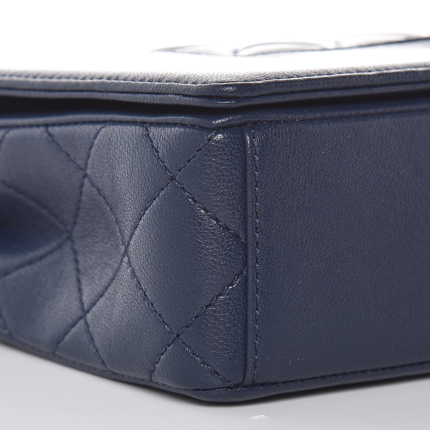 Chanel Sheepskin Quilted Small Vintage Mademoiselle Flap Navy 8 of 10