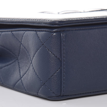 Chanel Sheepskin Quilted Small Vintage Mademoiselle Flap Navy 8 of 10