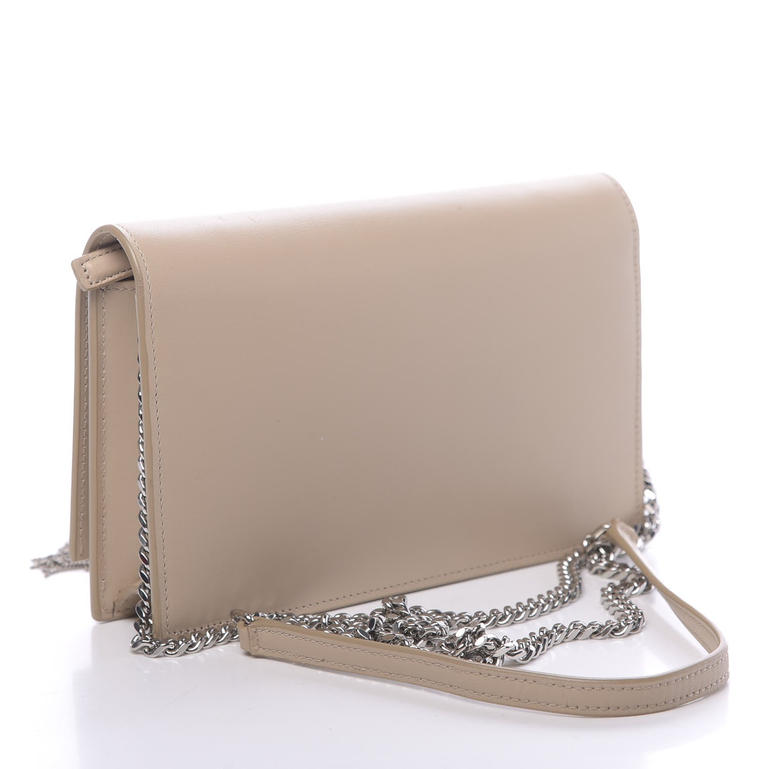 Saint Laurent Smooth Calfskin Classic Monogram Kate Tassel Chain Wallet Nude Powder 3 of 13