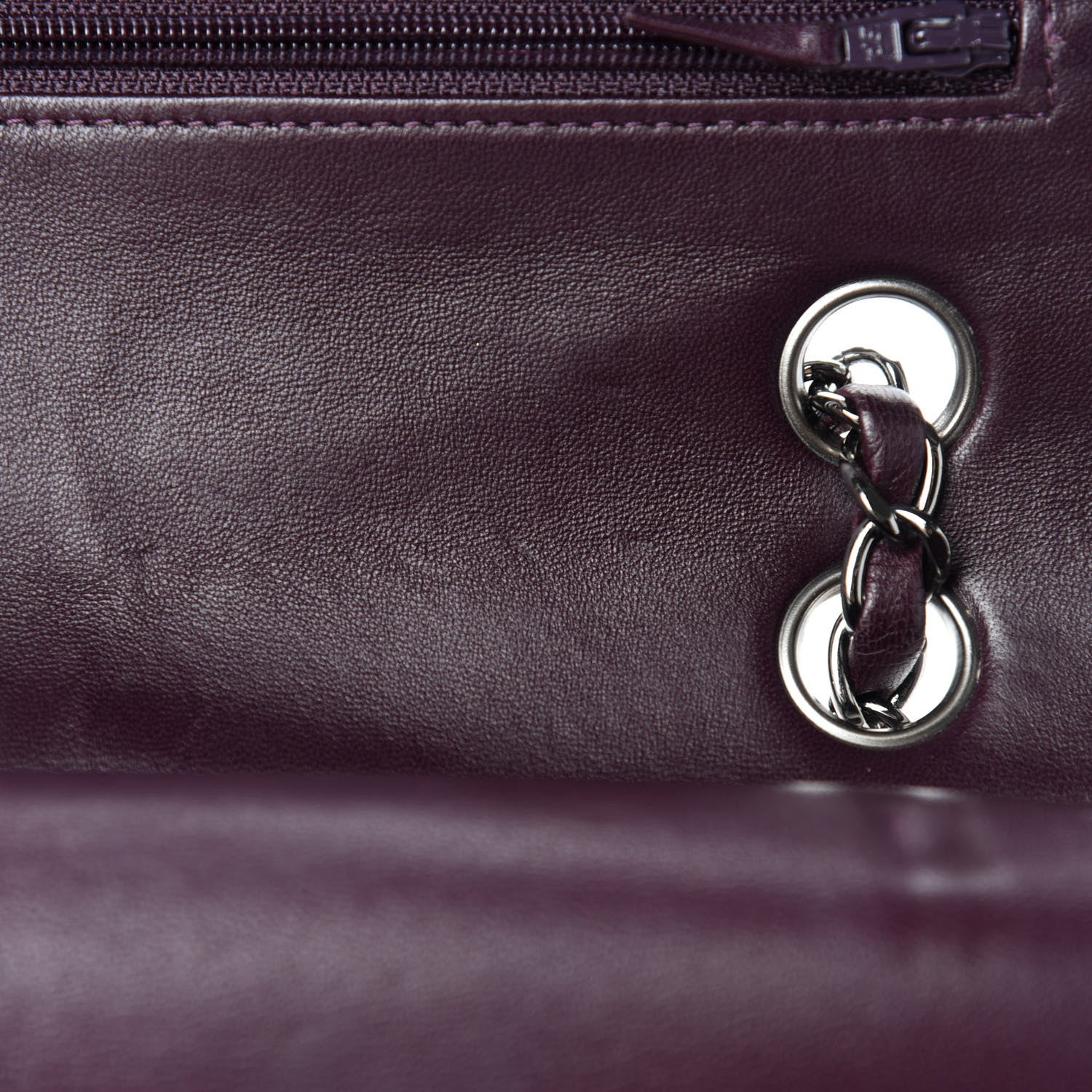 Chanel Lambskin Quilted Medium Double Flap Dark Purple 10 of 13