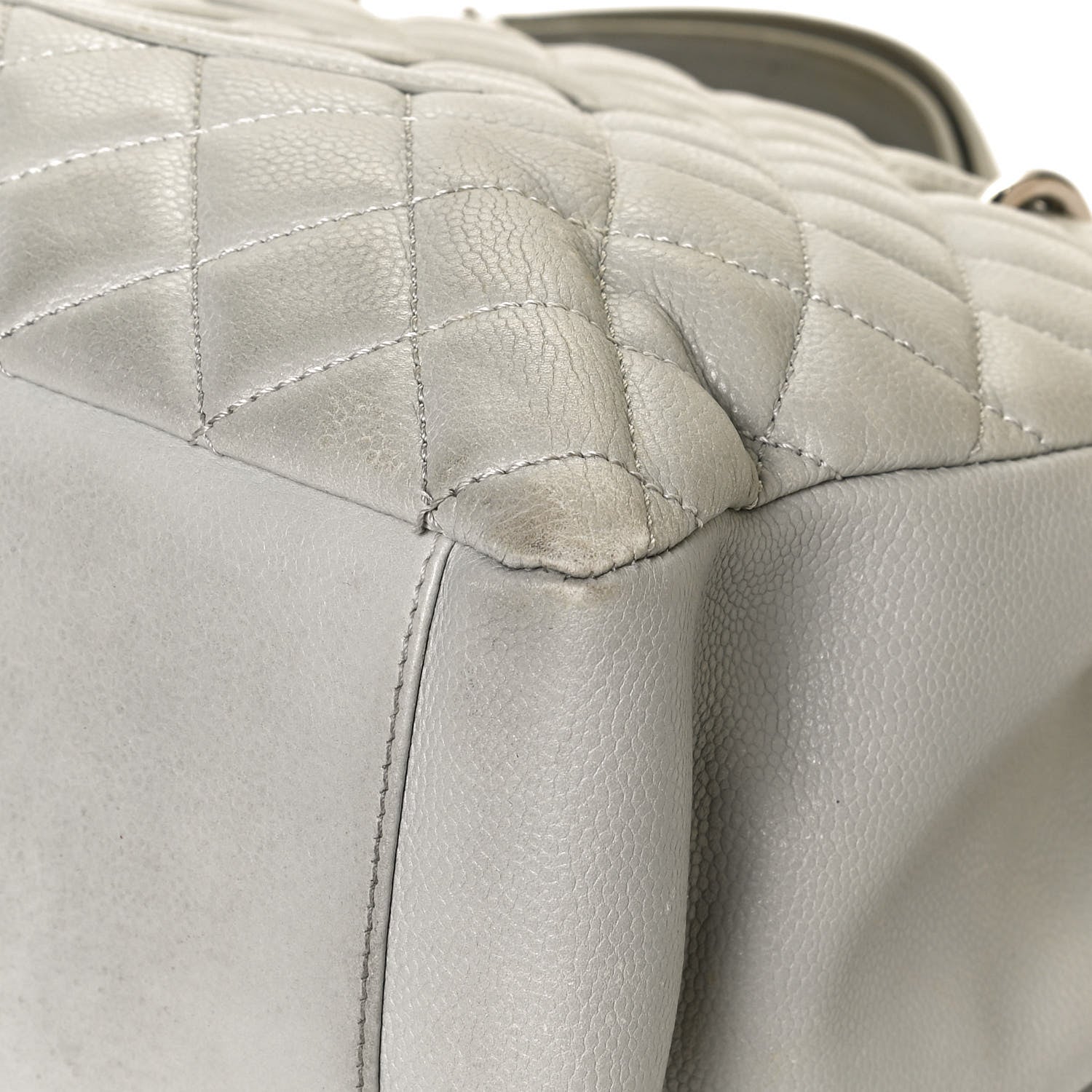 Chanel Caviar Quilted Grand Shopping Tote GST Light Grey 11 of 12