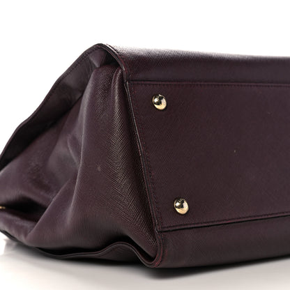 Salvatore Ferragamo Printed Calfskin Beky Tote Burgundy 7 of 25