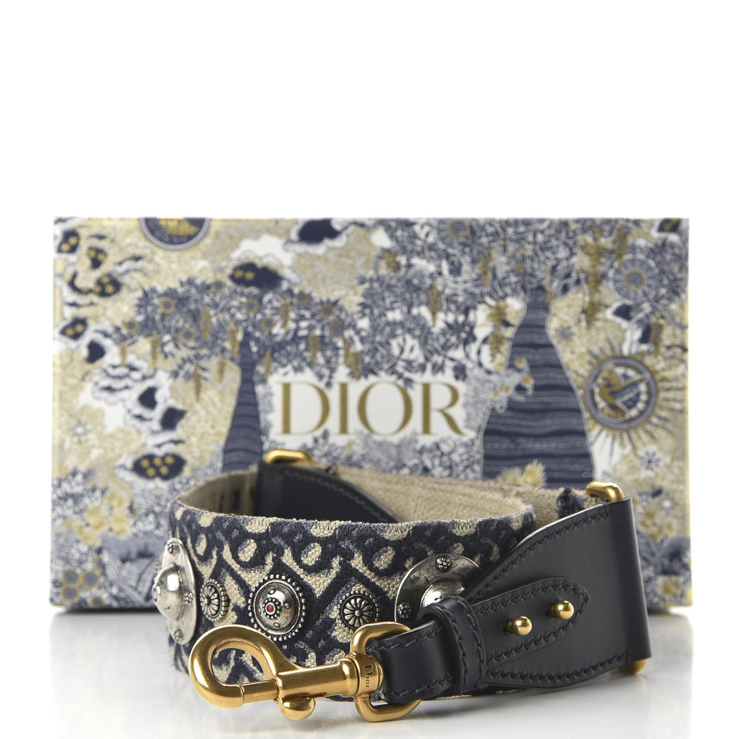 Oblique Studded Shoulder Strap Blue