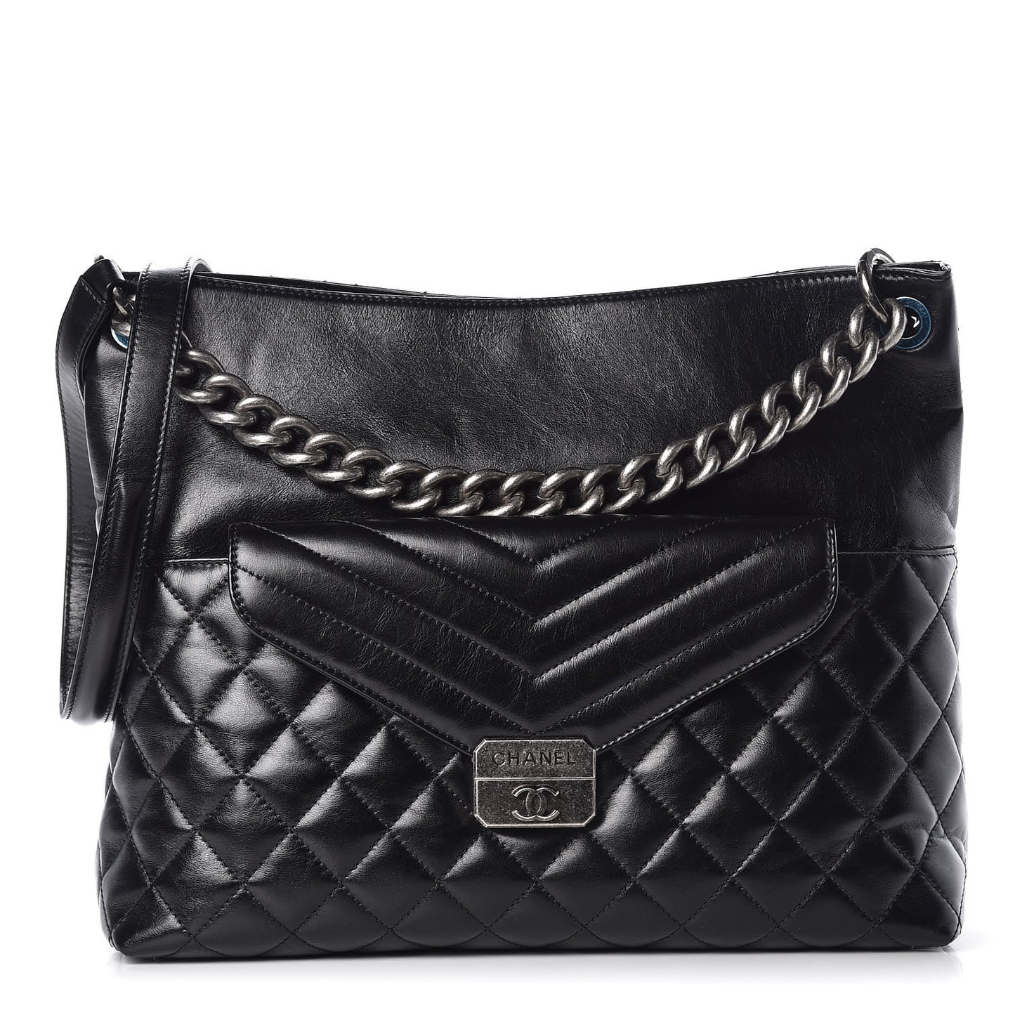 Aged Calfskin Quilted Mad About Quilting Hobo Black