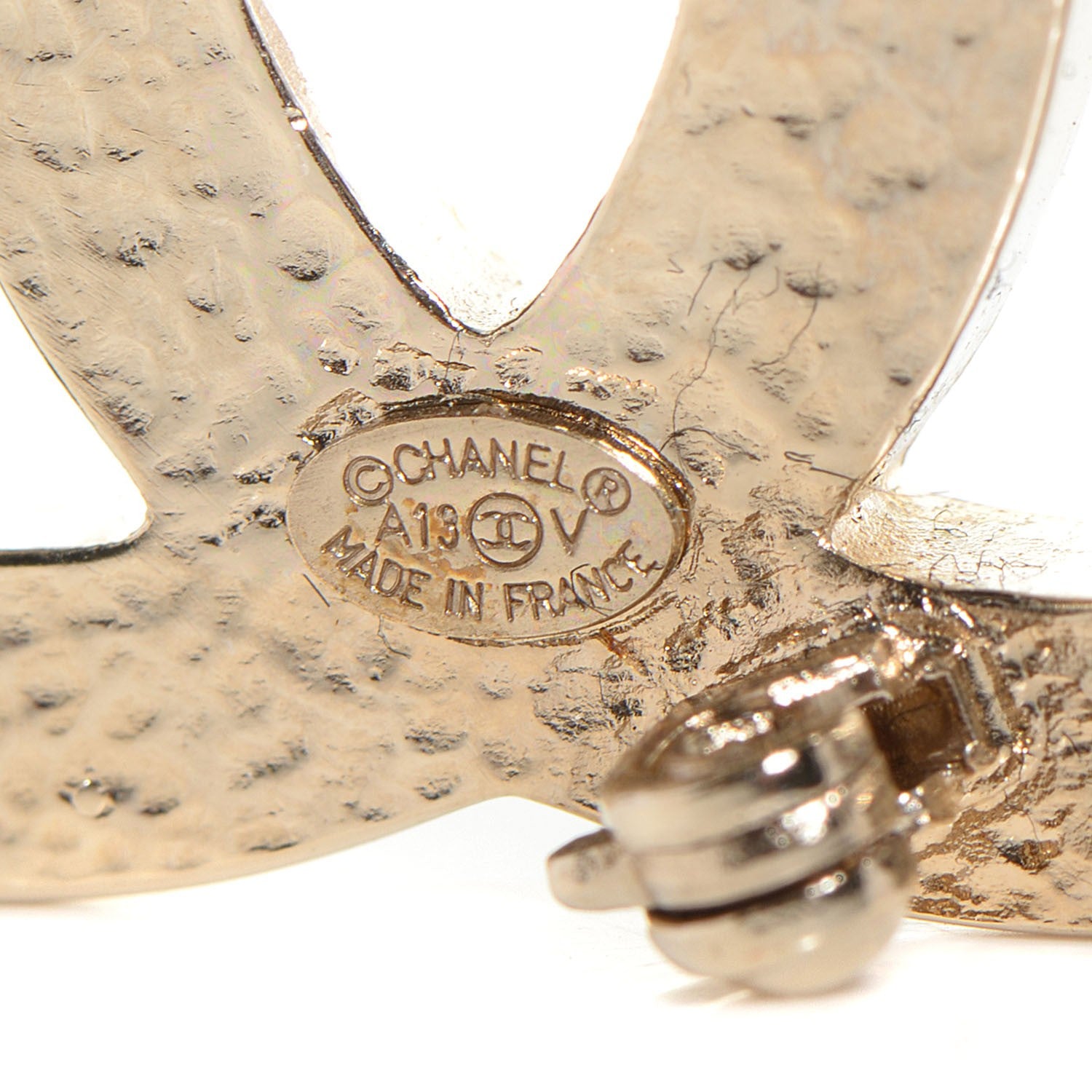 Chanel Pearl CC Brooch Pin Gold 4 of 5