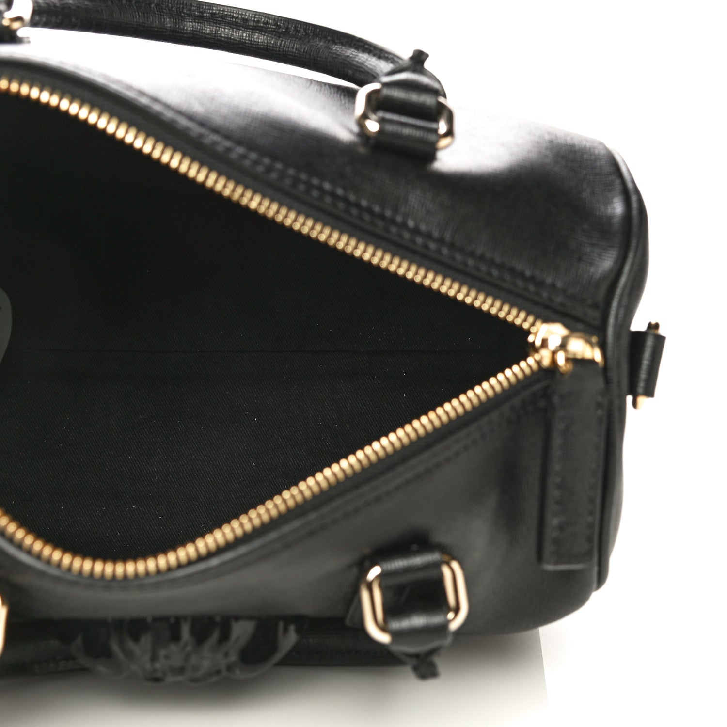 Versace Saffiano Calfskin Palazzo Duffle Bag Black 6 of 19