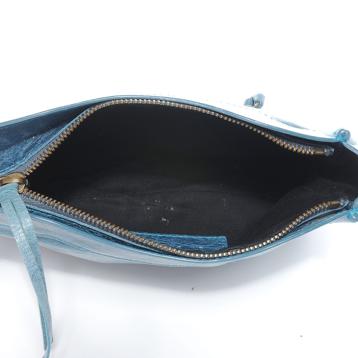 Balenciaga Chevre Porte Toilette Makeup Clutch Turquoise 5 of 7