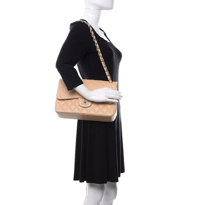 Chanel Lambskin Quilted Jumbo Double Flap Beige 3 of 12