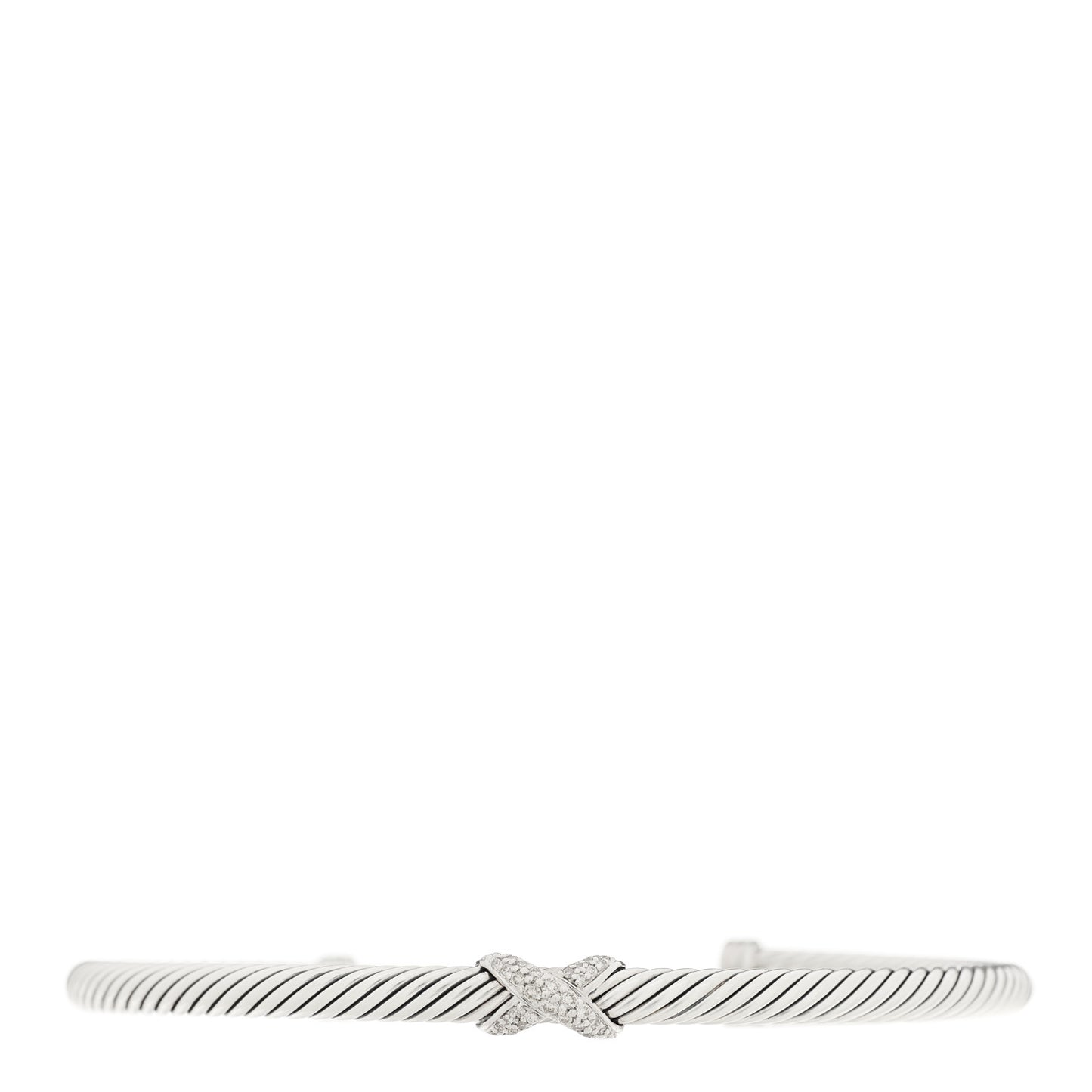 Sterling Silver Diamond 4mm X Cable Bracelet
