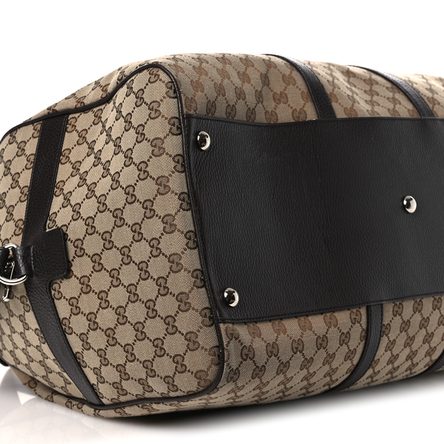 Gucci Monogram Dollar Calfskin Large Boston Duffle Bag Beige Ebony Testa di Moro Marrone Scuro 8 of 14