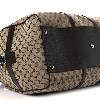 Gucci Monogram Dollar Calfskin Large Boston Duffle Bag Beige Ebony Testa di Moro Marrone Scuro 8 of 14