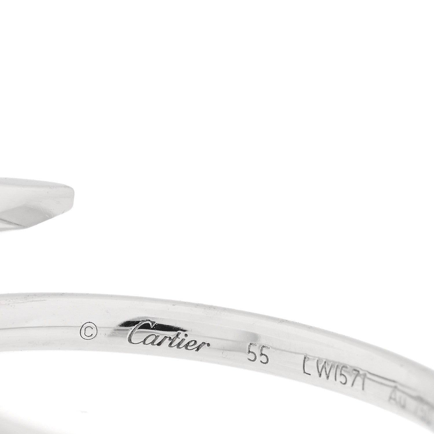 Cartier 18K White Gold Small Juste Un Clou Ring 55 7.25 4 of 5