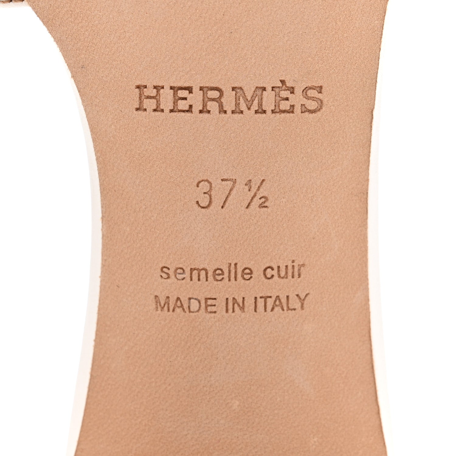 Hermes Calfskin Oasis Sandals 37.5 White 8 of 8